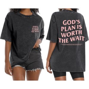 Camisetas Cristianas Extra Grandes para Mujer Weetiotio, Camiseta con Versículo Bíblico y Logotipo, Camisetas Religiosas con Lavado Ácido - Product Image 4
