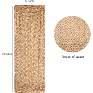 Chemin de table en jute naturel tressé, décoration de table rustique tissée à la main, chemin de table bohème pour cuisine et salle à manger - Product Image 2