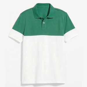 เสื้อโปโลแขนสั้นผู้ชาย คอปก ผ้าฝ้ายอ๊อกซ์ฟอร์ด ระบายอากาศได้ดี สวมใส่สบาย ทรงปกติ สีขาวเขียวล้วน ดีไซน์เรียบง่าย ติดกระดุมด้านหน้า - Product Image 1