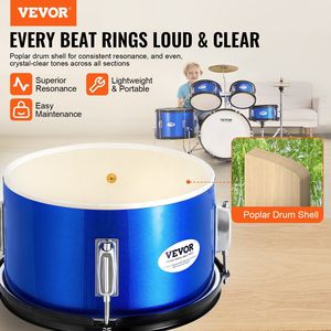 Set di batteria per bambini da 16 principianti a 5 pezzi con batteria per bambini blu completo per principianti e bassi da pavimento con batteria regolabile per trono, due coppie - Product Image 2