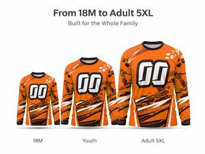 Maillot de motocross BMX personnalisé avec nom, numéro et logo – Pour tout-petits, jeunes et adultes – T-shirt de course tout-terrain – Équipement d'équipe personnalisé – Vente en gros OEM - Product Image 2