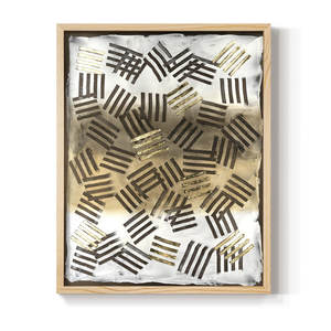 Décor d'art mural élégant en bois massif raphia palmier II encadré - Product Image 2