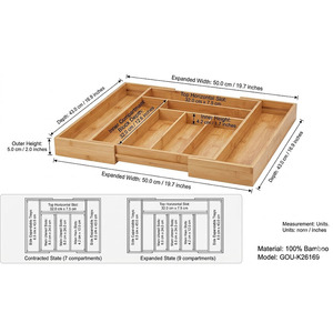 Expandable Bamboo <b>Kitchen</b> <b>Storage</b> Organizer with Modern Design Space-Saving & Multifunction Features - Product Image 6