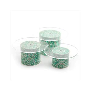 Support à chocolats rond en verre noir avec dessus en nacre, idéal pour la présentation de desserts, la décoration de table de buffet et le service festif de friandises - Product Image 3