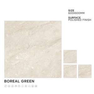 Vistaar Factory's Glossy Series 60x60cm Carrelages de sol en porcelaine polie gris glamour pour immeuble de bureaux extérieur brique réfractaire - Product Image 1