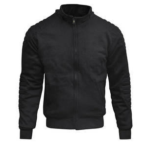 Sweat à capuche zippé noir pour homme, personnalisé, haute qualité, en polyester tricoté, avec capuche amovible, coupe-vent et épais - Product Image 1