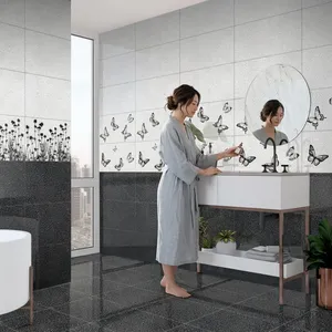 Azulejos de cerámica Iris de 600x1200 con efecto mármol, azulejos decorativos de gran formato para proyectos de materiales de construcción al por mayor. - Product Image 4