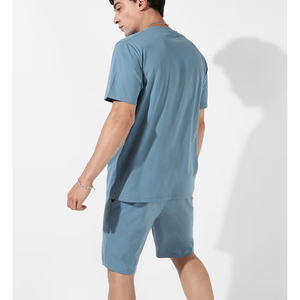 T-shirt Homme Oversize Uni à Manches Courtes Col Rond en Coton Respirant Style Décontracté Tricoté Teint Uni - Product Image 2