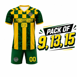 Uniformes de football personnalisés, maillots et shorts personnalisés pour équipes (Pack 9/13/15) - 100% polyester, impression par transfert thermique - Product Image 1