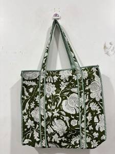 Bolsos de Tela Kantha Hechos a Mano en India con Costuras Decorativas y Patchwork para Compras, Viajes, Regalos de Moda y Venta al por Mayor - Product Image 3