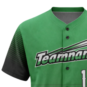Maillot de baseball vert personnalisé avec design dégradé, numéro de joueur et couleurs d'équipe personnalisés pour vêtements de sport et uniformes pour hommes - Product Image 4