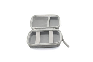 Estuche de transporte de nailon antiestrés DIY de viaje con bolsa de malla cuadrada grande Estuche rígido de PU con cierre de cremallera para almacenamiento de productos digitales - Product Image 5