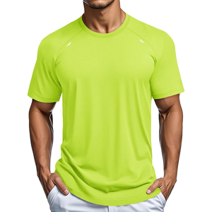 Camiseta Deportiva de Punto para Hombre, Cuello Redondo, Color Sólido, Corte Ajustado, Secado Rápido, Estilo Deportivo, Negra, para Gimnasio, Personalizada 2026 - Product Image 3