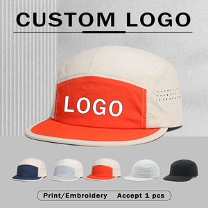 Gorra de Béisbol de 5 Paneles con Bloques de Color, Unisex, Transpirable, Impermeable, de Malla, para Exteriores, Primavera/Verano, Casual, con Visera Plana, Ajustable para Adultos - Product Image 1