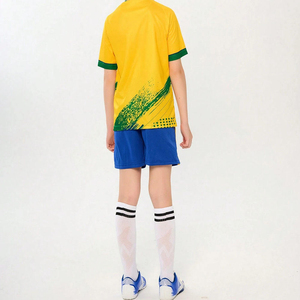 Maillot de football pour enfants personnalisé avec nom et logo, sublimation, respirant, col rond, maillot de foot vierge, séchage rapide, maillot de foot pour enfant - Product Image 2