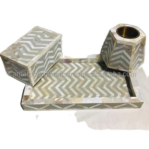 Brûleur d'encens en bois traditionnel arabe de luxe fait à la main incrustation d'os de nacre bas prix Bakhoor Mubkhar aromatique gingembre pin - Product Image 1