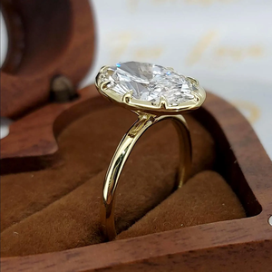 Women's Custom Oval Cut IGI Certified 3.5 Carat Diamond Engagement Wedding <b>Gift</b> Ring 18K Solid Gold Rhodium Plated Lab Grown - Product Image 4