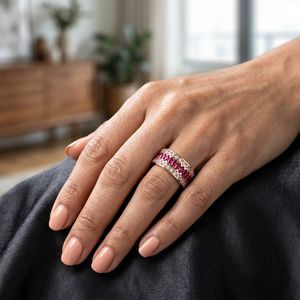 Rizta Jewel 14kt Rose Gold Lab Grown Diamond & Diamond Women's Luxury Finger <b>Ring</b> - Product Image 4