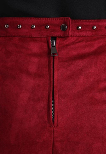 Mini-jupe trapèze en similicuir PU pour femme avec rivets, style punk, couleur unie, taille normale - Product Image 5