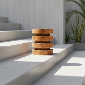 Taburete de Madera de Teca Natural Estilo Escandinavo con Acabado Ecológico, Ideal para Decoración del Hogar, Asientos de Cafetería y Muebles de Hotel - Product Image 5