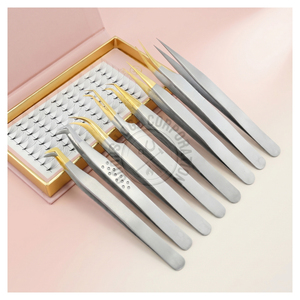 Professional Beauty <b>Lash</b> Tweezers Fiber Tip Eyelash Extension Tweezer Set <b>Lash</b> Technician Tools <b>Kit</b> <b>Lash</b> Extension Tweezer - Product Image 1