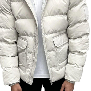 Customize Men's Winter Fleece <b>Jacket</b> Windproof Light Weight <b>White</b> Polyester/Nylon Casual Outdoor <b>Jacket</b> - Product Image 2