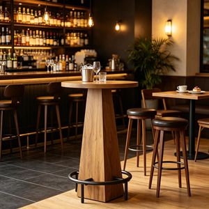 Tavolo Alto Pieghevole per Bar, Arredamento per Interni/Esterni, Casa, Seminterrato, Hotel, Giardino, Feste, con Base a Gamba - Product Image 5
