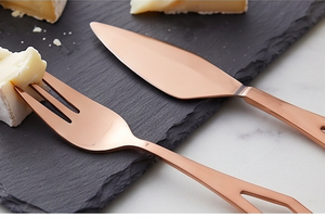 Modern Rose <b>Gold</b> Flatware Set With Mirror Polish Spoon Fork Knife Dishwasher Safe Wedding Dining <b>Utensils</b> - Product Image 4