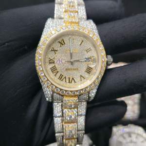 Montre mécanique automatique de luxe Pahal Jewels Hip Hop Iced Out avec bracelet en or et moissanite VVS, résistance à l'eau 10 bars - Product Image 1