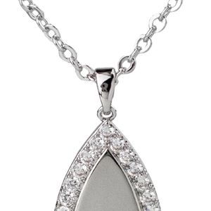 Collier pendentif feuille en cristal argenté avec bordure en strass transparent, chaîne fine, élégant charme botanique, bijoux de mode pour femme, idéal pour les fêtes - Product Image 5