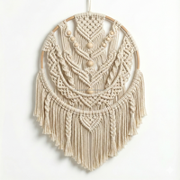 Décoration murale artistique en macramé en coton naturel, style bohème, pour anniversaire, décoration intérieure, couleurs personnalisables - Fabricant en gros Vietnam