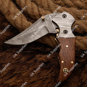 Couteau de poche pliant artisanal professionnel en acier Damas, manche en bois de rose, ultra-affûté, système de verrouillage Liner Lock, 56-58HRC, vente chaude, haute qualité - Product Image 3