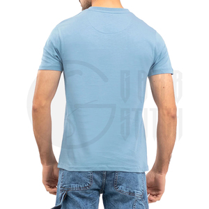 T-shirt col en V pour homme, mélange de coton, uni, décontracté, coupe classique, manches courtes, haut d'été confortable, basique, écologique, respirant - Product Image 4