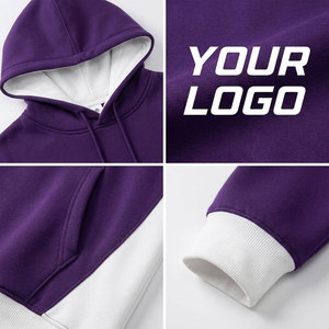 Sudadera con Capucha Unisex de Felpa Morada con Detalles Blancos, Logotipo Estampado en la Parte Delantera, Corte Holgado Informal, Ropa de Otoño - Product Image 6