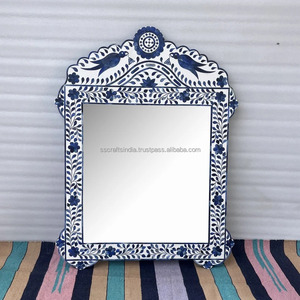 Miroir mural incrusté d'os de style antique le plus vendu pour le salon ou la chambre à coucher disponible au prix d'usine en provenance d'Inde - Product Image 1