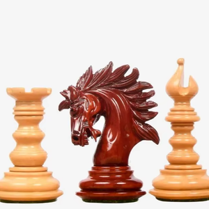 Ensemble d'échecs artisanal de luxe de la série Saint-Pétersbourg, en bois de rose et de buis, roi de 4,3 pouces, finition laquée, à prix avantageux - Product Image 1