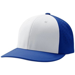 Gorra de Béisbol Bicolor Blanca y Azul Rey de Alto Rendimiento con Visera Curva, Paneles de Malla Transpirable y Logotipo Personalizado - Product Image 4