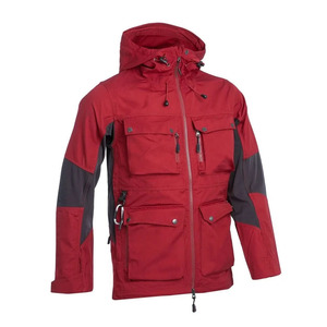 <b>Men's</b> Red Waterproof Hard Shell Jacket Hooded Outdoor Winter Coat With Multiple Pockets Regular Fit Zip - Product Image 4