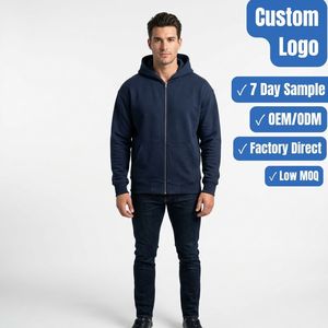 Sweat à capuche zippé en polaire pour homme de qualité supérieure, logo personnalisé, fabricant de vêtements OEM ODM, marque privée - Product Image 1