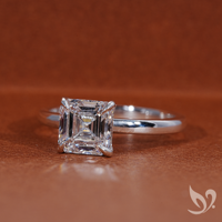Bague solitaire en diamant de laboratoire taille Asscher certifié IGI 2 carats en or blanc massif 18 carats