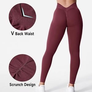 Hochgeschnittene Nahtlose Yoga-Leggings in Voller Länge Einfarbige Spandex-Nylon-Hose für Fitness-Workout - Product Image 3