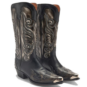 Botas Vaqueras Retro para Mujer, Botas de Caballero con Bordado, Tacón Alto y Punta Puntiaguda - Product Image 1