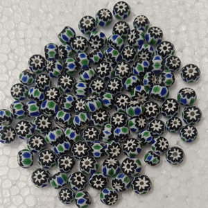 Perles de verre colorées faites à la main, motif floral rond, perles en vrac pour bracelet, collier, bijoux DIY - Product Image 1