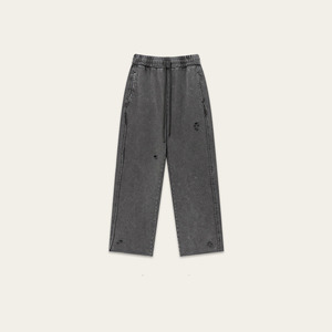 Pantalon de survêtement décontracté pour homme, vert délavé, taille élastique avec cordon de serrage, à trous, style streetwear - Product Image 6