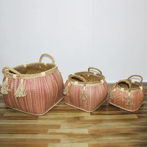 Artex Dong Thap Cestas de mimbre hechas a mano Cajas de regalo de cocina y contenedores de organización del hogar hechas con hojas de palma - Product Image 5