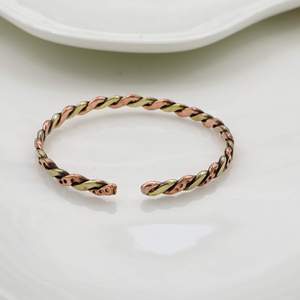 Twisted <b>Copper</b> Alloy Cuff <b>Bracelet</b> Vintage Style Unisex Jewelry Antique Plated <b>Bracelets</b> - Product Image 2