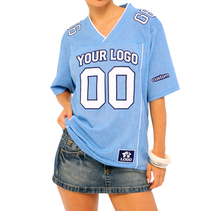 Camiseta de Fútbol Femenina Personalizable de Primera Calidad, Estilo Urbano Holgado, Cuello en V, Malla Corta, Transpirable, de Poliéster, OEM - Product Image 1