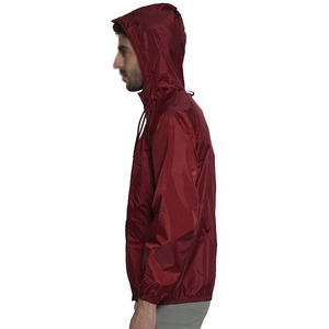 Chaqueta Acolchada Roja con Capucha para Hombre, Resistente al Viento, Corte Regular, Cierre de Cremallera, Estilo Casual para Primavera, Exterior de Poliéster - Product Image 3