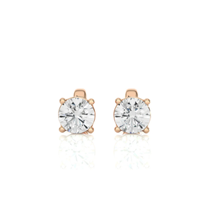 SOLITAIREKART 0.94 Carat G Color VS1 Clarity Yellow-Gold 14-kt-Gold Natural Diamond <b>Studded</b> <b>Earrings</b> - Product Image 2