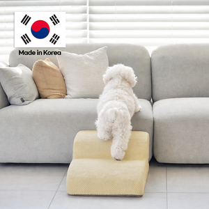 [AllmioPet] บันไดสัตว์เลี้ยง 2 ขั้น สีเบจ ผ้าคลาวด์ สำหรับสุนัขและแมว ออกแบบมาเพื่อใช้ในบ้านเป็นเฟอร์นิเจอร์ประจำวัน - Product Image 3